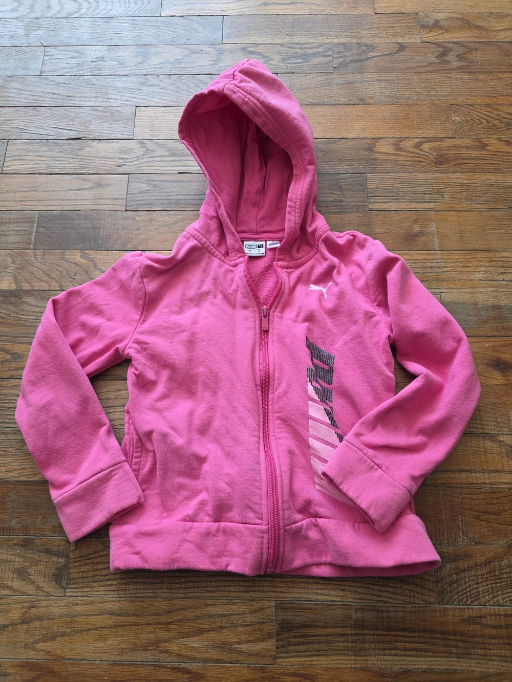 Puma Pink Girls' Hooded Zip Sweatshirt